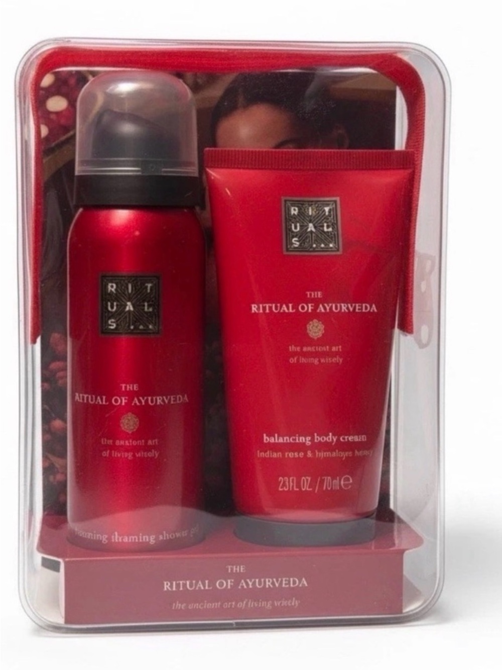 The Ritual of Ayurveda Balancing Body Cream & Shower Set - Red